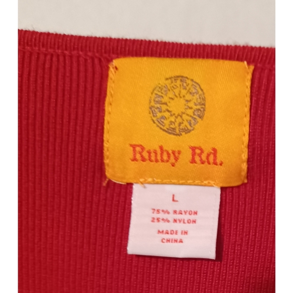 Ruby Rd. Red Sequin Detail Long Sleeve Knit Cardigan - Picture 15 of 16